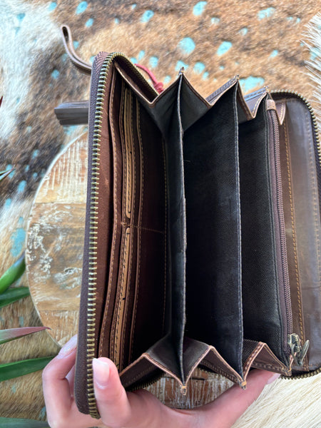 The Chocolate Leather Basic Wristlet Wallet