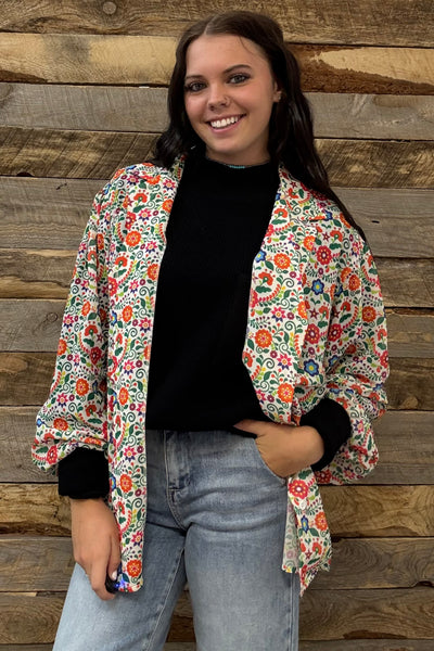 The Fiesta Floral Top Cardigan