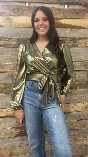 The Fake Gold Bow Top