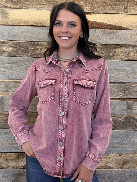 The Western Burgundy Tencel Top