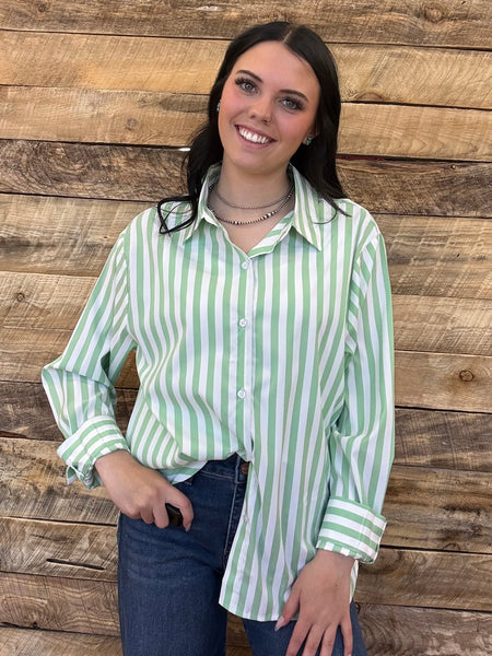 The One Shot Green Striped Top