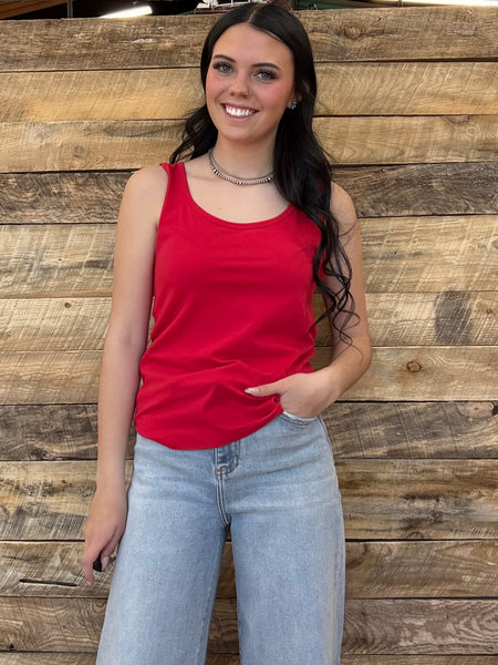 The Take It Basic Red Tank Top
