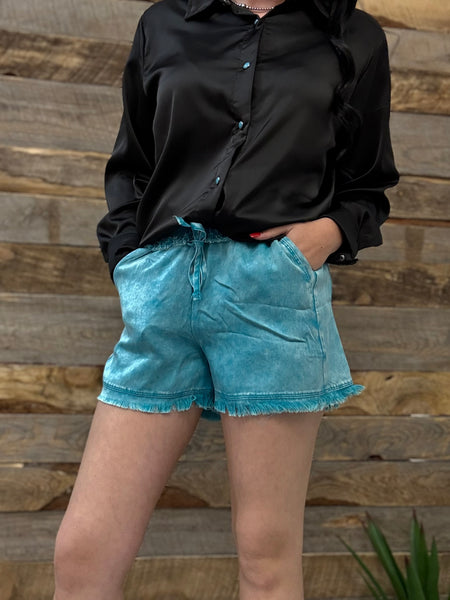 The Follow It Up Light Teal Shorts