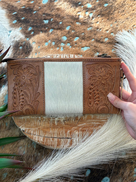 The Cowhide and Leather Clutch