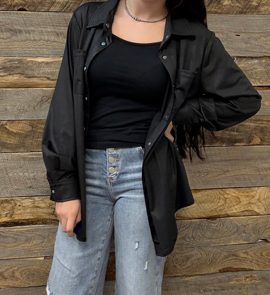 The Button Down Black Top Cardigan