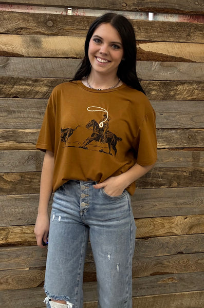 The Stop On A Dime Rust Tee