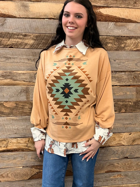The Aztec Light Mocha Sweatshirt