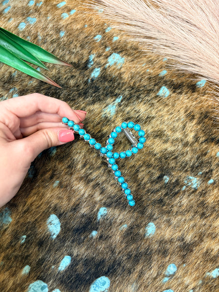 The Turquoise Bead Claw Clip