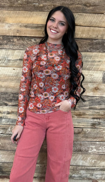 The Rusty Poppy Mesh Top