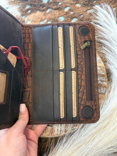 The Way There Croc Magnetic Wallet