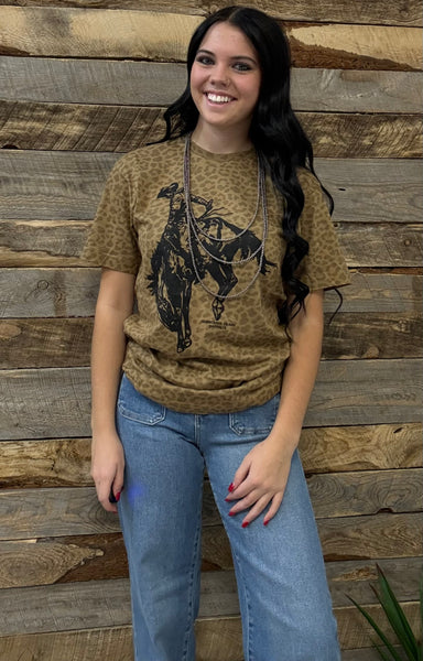 The Black Bronc Leopard Tee
