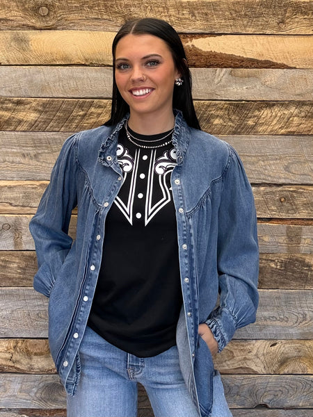 The Denim Days Dark Top