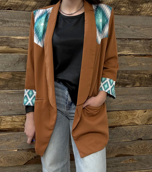 The Western Aztec Tan Blazer