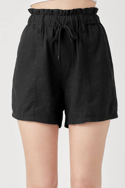 The Linen Black Shorts