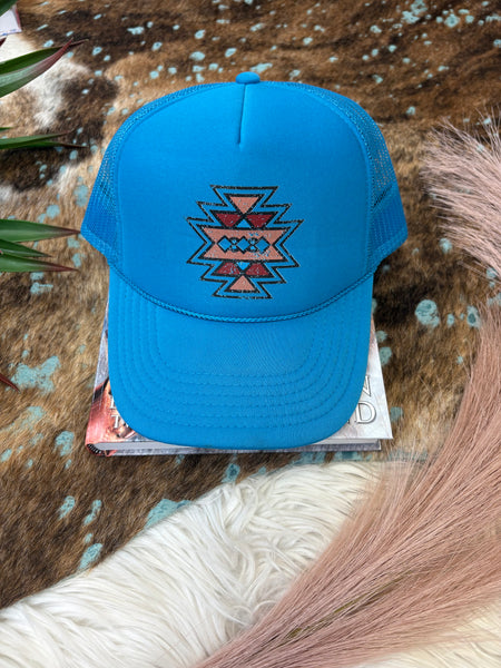 The Aztec Teal Cap