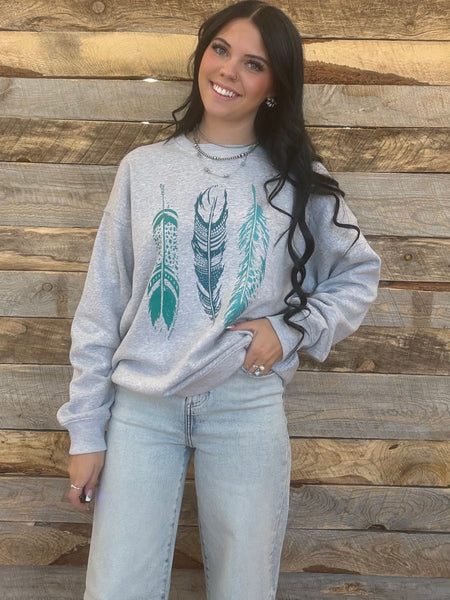 The Unique Feathers Grey Sweatshirt