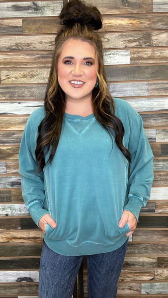 The Way There Teal Green Sweatshirt