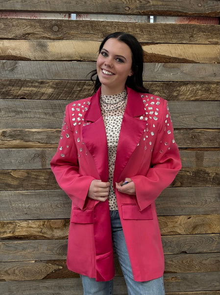 The Jewel Covered Bright Pink Blazer