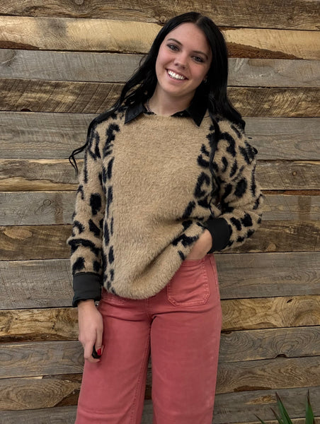 The All There Leopard Mocha/Black Sweater