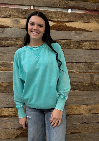 The Start There Turquoise Sweatshirt