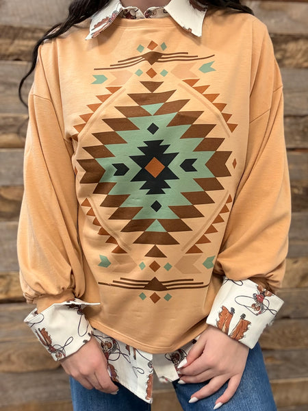 The Aztec Light Mocha Sweatshirt