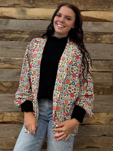 The Fiesta Floral Top Cardigan