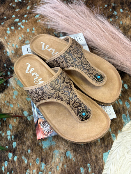 The Day Is Today Dark Tan Sandals