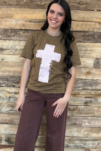 The Cross Leopard Brown Tee