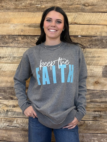 The Keep The Faith Perfect Cut Heathered Grey Sweatshirt