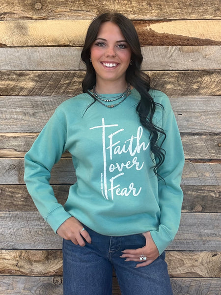 The Faith Over Fear Teal Sweatshirt