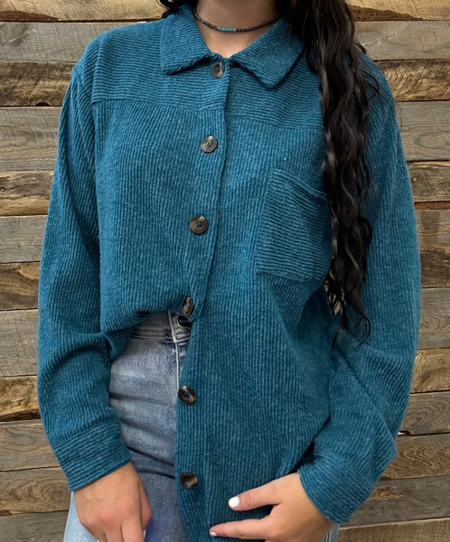 The Follow It Up Teal Jacket