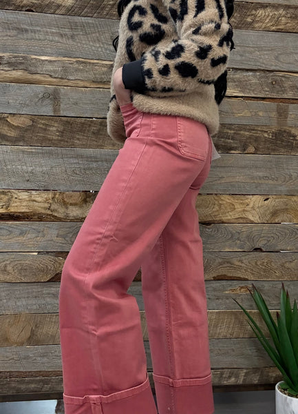 The Devin High Rise Wide Leg Brick Jeans