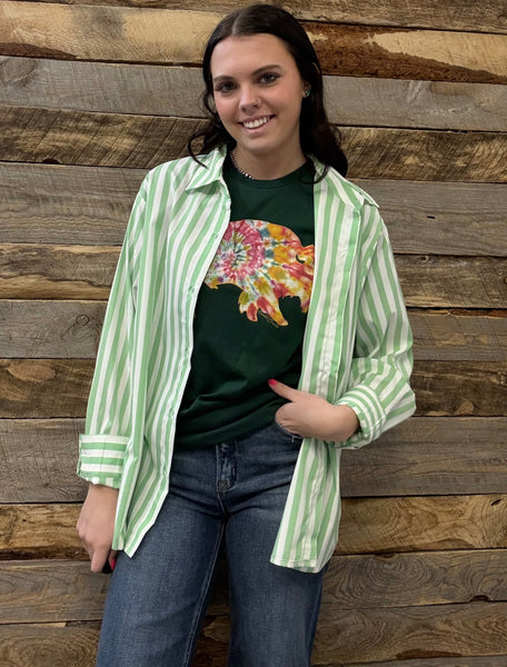 The One Shot Green Striped Top