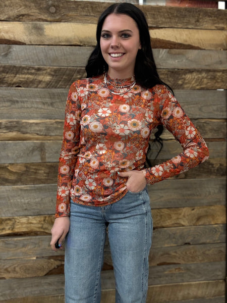 The Rusty Poppy Mesh Top