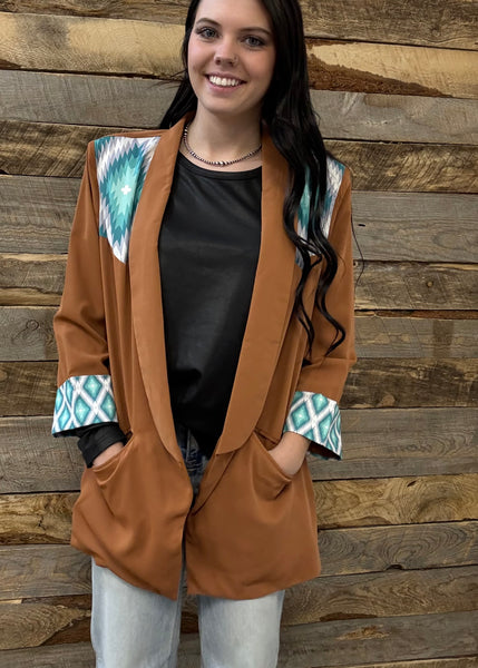 The Western Aztec Tan Blazer