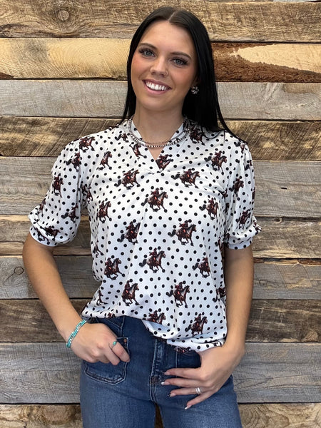 The Cowboy Polka Dot Top