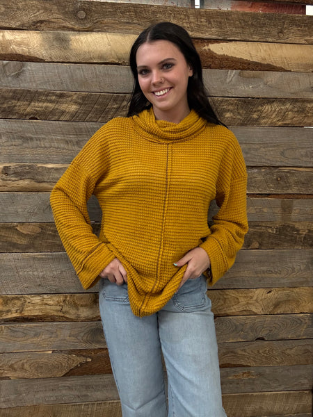 The Remember To Be Mustard Sweater Top