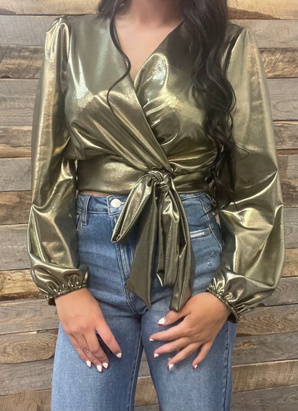 The Fake Gold Bow Top