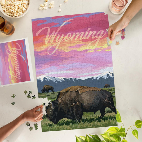 The Wyoming Buffalo and Sunset Puzzle