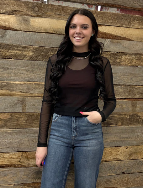 The Black Mesh Top