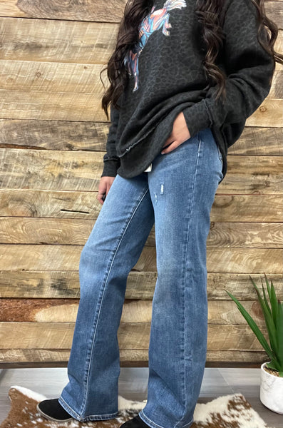 The Billie High Rise Wide Leg Medium Wash Jeans