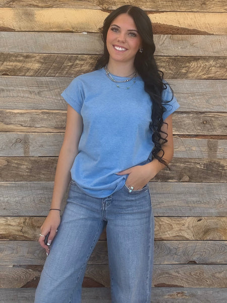 The Take It Basic Heathered Ocean Top