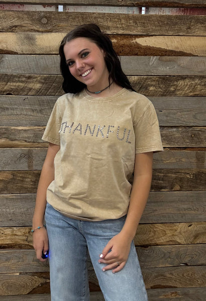 The Thankful Stud Acid Washed Tee