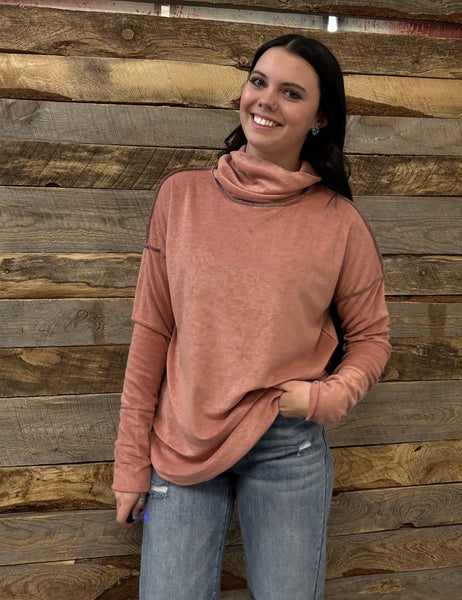 The It's For You Turtleneck Mauve Top
