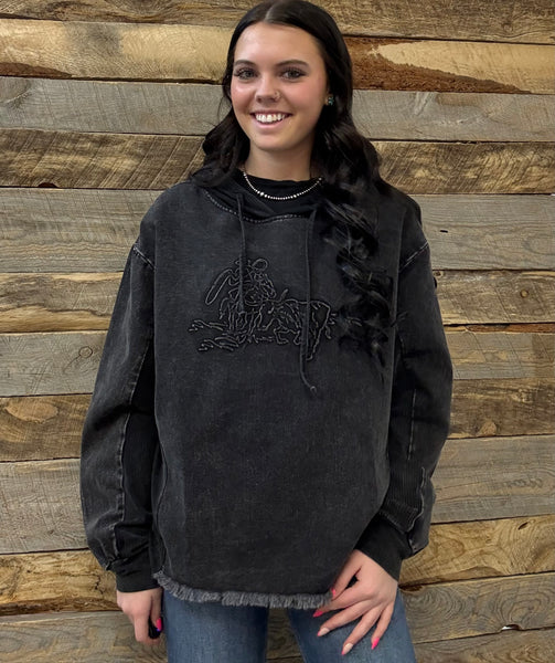 The Mixed Up Thoughts Dark Denim Hoodie Sweatshirt