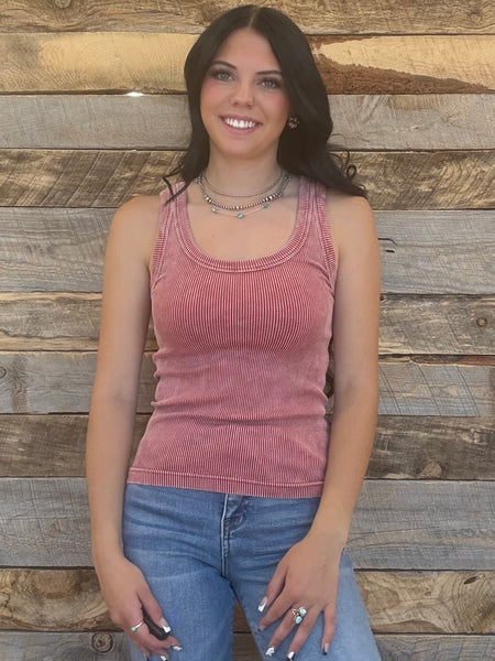 The Talk To Me Rust Tank Top