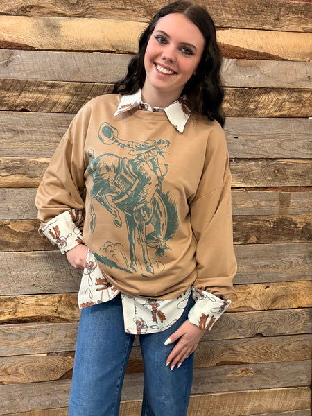 The Bucking Bronc Mocha Sweatshirt