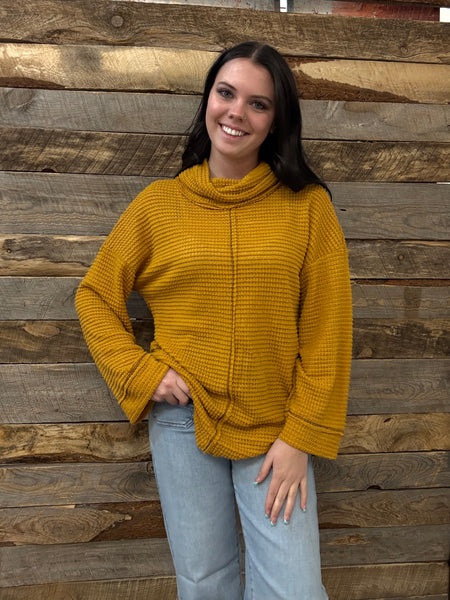 The Remember To Be Mustard Sweater Top