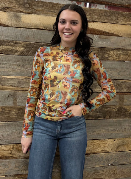 The Vintage Cowgirl Mesh Top