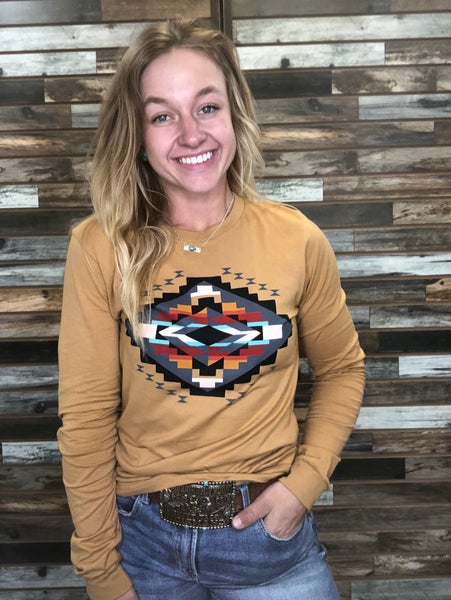 The Aztec Mustard Long Sleeve Tee